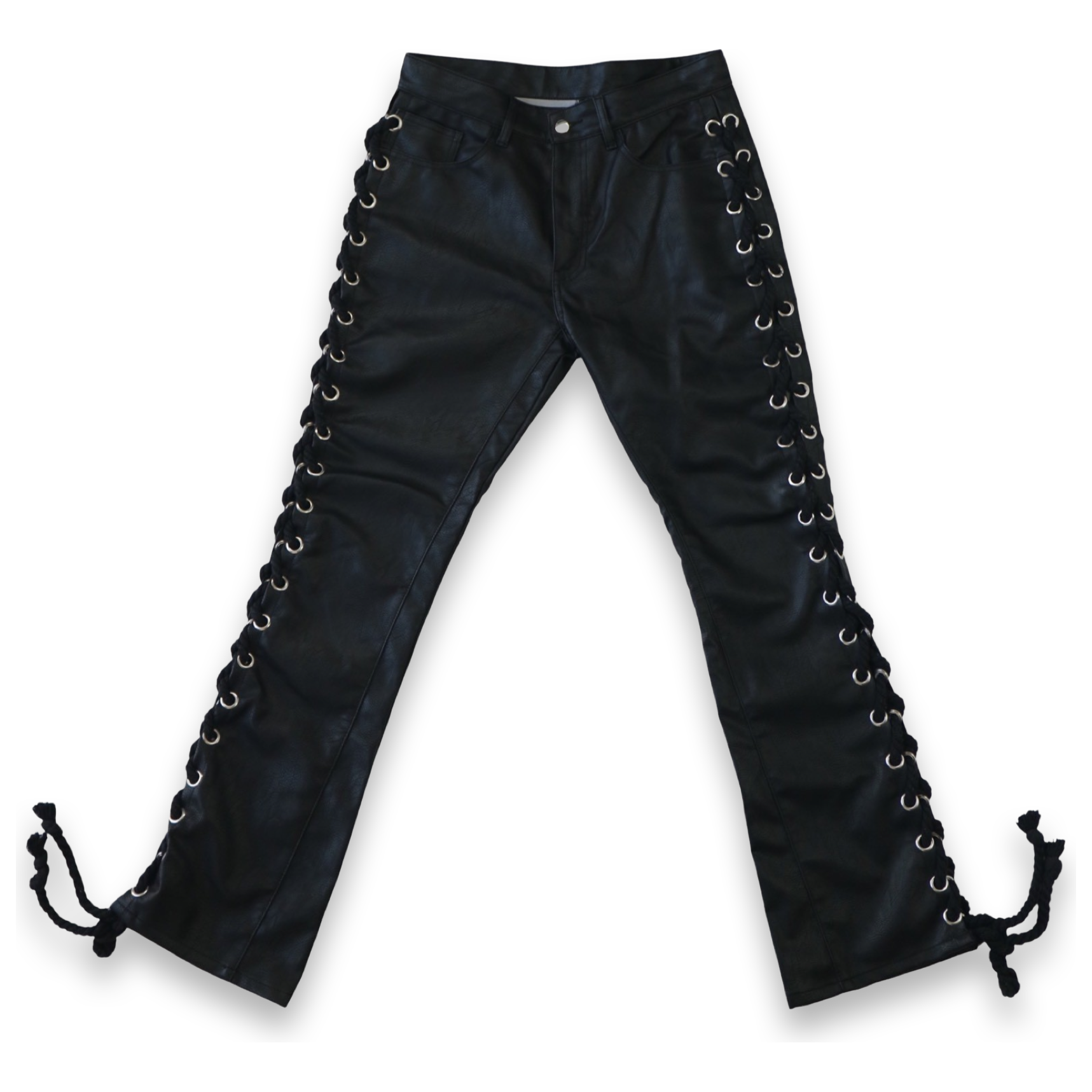 Patent leather lace up on sale pants